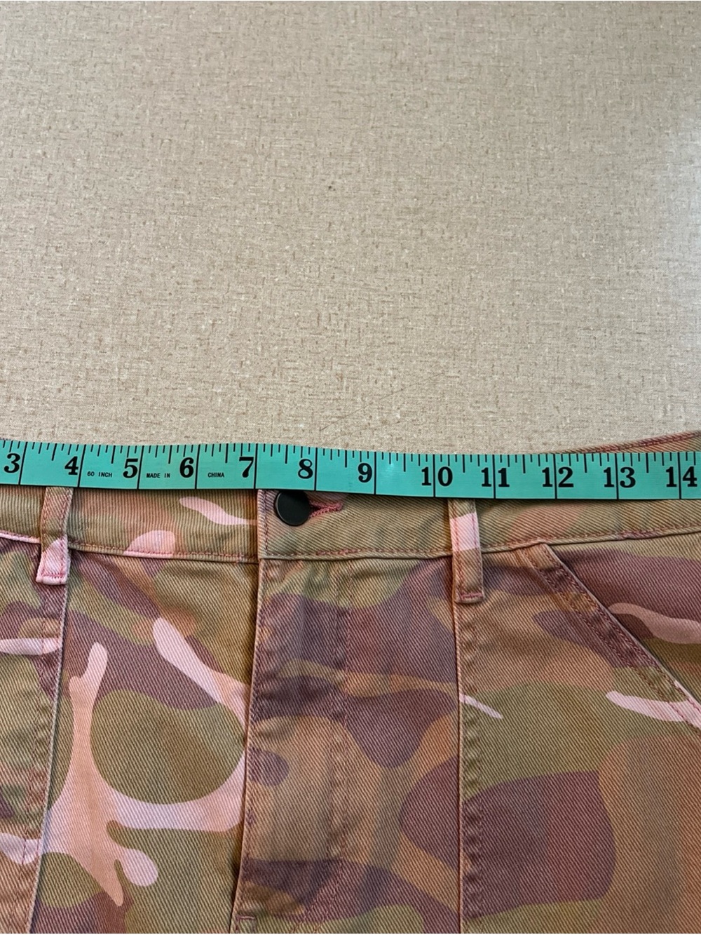 Hollister California Camouflage Cargo A-Line Skirt Button Pockets Sz 7 Waist 28 - Picture 6 of 7